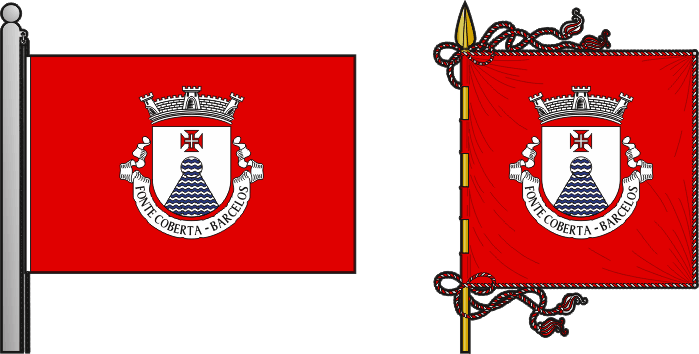 Bandeira e estandarte da antiga freguesia de Fonte Coberta - Fonte Coberta former civil parish, flag and banner