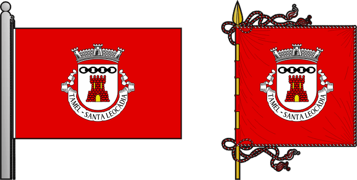 Bandeira e estandarte da antiga freguesia de Tamel (Santa Leocádia) - Tamel (Santa Leocádia) former civil parish, flag and banner