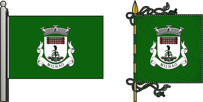 Bandeira e estandarte da antiga freguesia de Milhão - Milhão former civil parish, flag and banner Bandeira e estandarte da antiga freguesia de Milhão - Milhão former civil parish, flag and banner