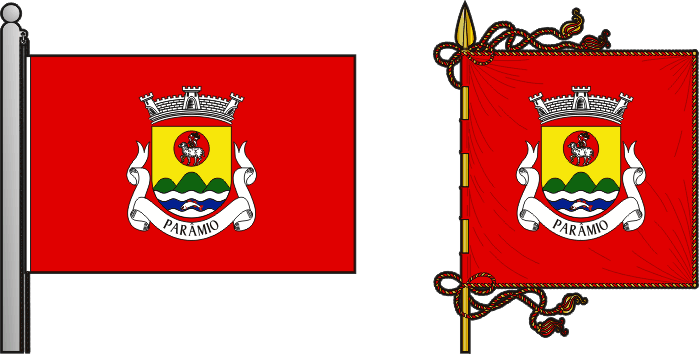 Bandeira e estandarte da freguesia de Parâmio - Parâmio civil parish, flag and banner