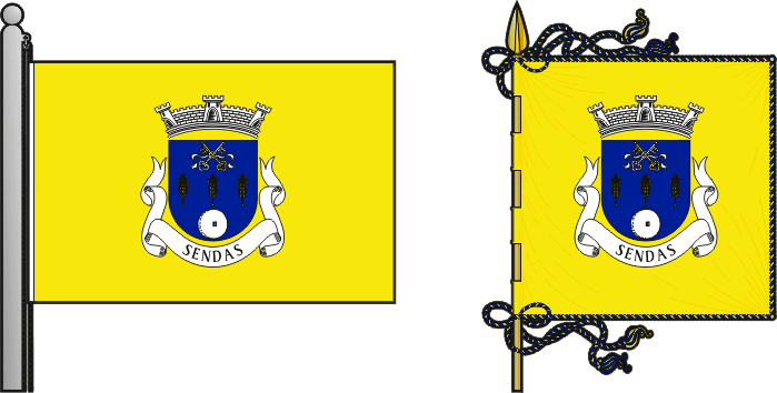 Bandeira e estandarte da freguesia de Sendas - Sendas civil parish, flag and banner