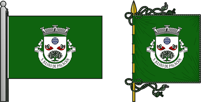 Bandeira e estandarte da antiga freguesia de São Julião de Palácios - São Julião de Palácios former civil parish, flag and banner