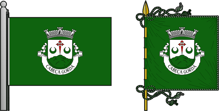 Bandeira e estandarte da freguesia de Cabeça Gorda - Cabeça Gorda civil parish, flag and banner Bandeira e estandarte da freguesia de Cabeça Gorda - Cabeça Gorda civil parish, flag and banner