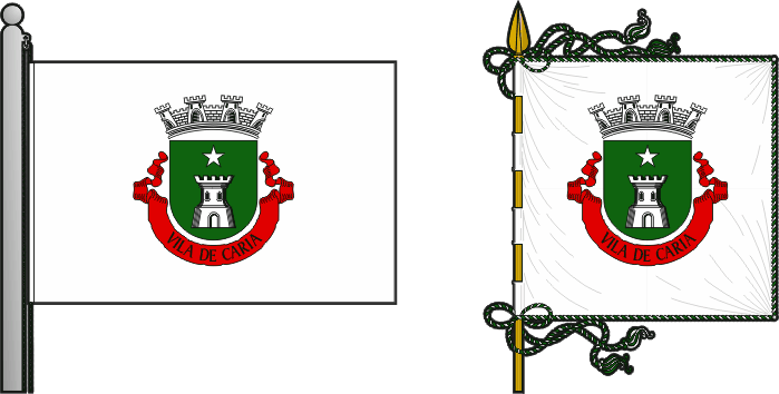 Bandeira e estandarte da freguesia de Caria - Caria civil parish, flag and banner