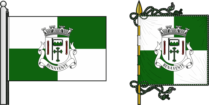Bandeira e estandarte do Município de Benavente - Benavente municipal flag and banner Bandeira e estandarte do Município de Benavente - Benavente municipal flag and banner