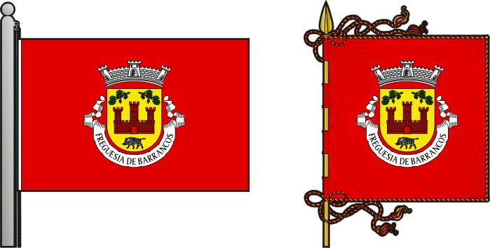 Bandeira e estandarte da freguesia de Barrancos - Barrancos civil parish, flag and banner