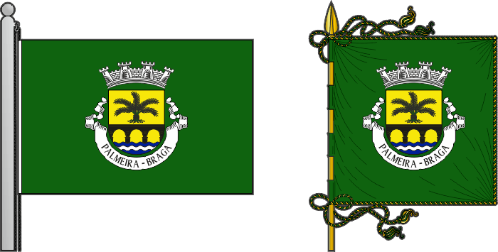 Bandeira e estandarte da freguesia de Palmeira - Palmeira civil parish, flag and banner