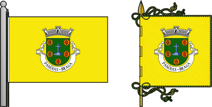 Bandeira e estandarte da antiga freguesia de Panóias - Panóias former civil parish, flag and banner