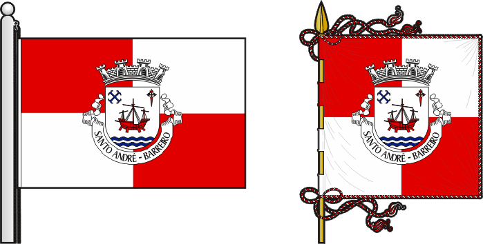 Bandeira e estandarte da antiga freguesia de Santo André - Santo André former civil parish, flag and banner Bandeira e estandarte da antiga freguesia de Santo André - Santo André former civil parish, flag and banner