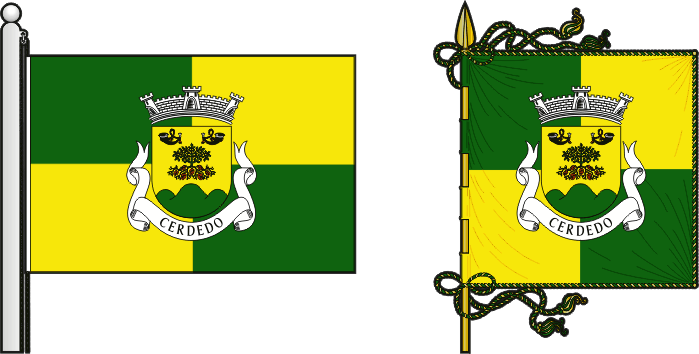 Bandeira e estandarte da antiga freguesia de Cerdedo - Cerdedo former civil parish, flag and banner