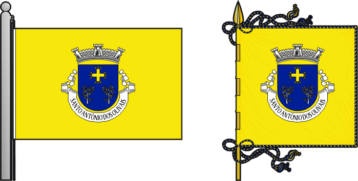 Bandeira e estandarte da freguesia de Santo António dos Olivais - Santo António dos Olivais civil parish, flag and banner Bandeira e estandarte da freguesia de Santo António dos Olivais - Santo António dos Olivais civil parish, flag and banner