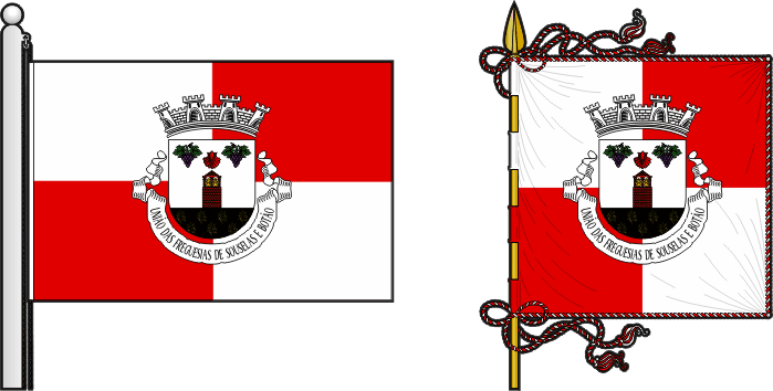 Bandeira e estandarte da União das freguesias de Souselas e Botão - Souselas and Botão civil parishes union flag and banner