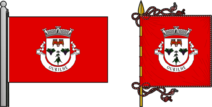 Bandeira e estandarte da antiga freguesia de Ourilhe - Ourilhe former civil parish, flag and banner