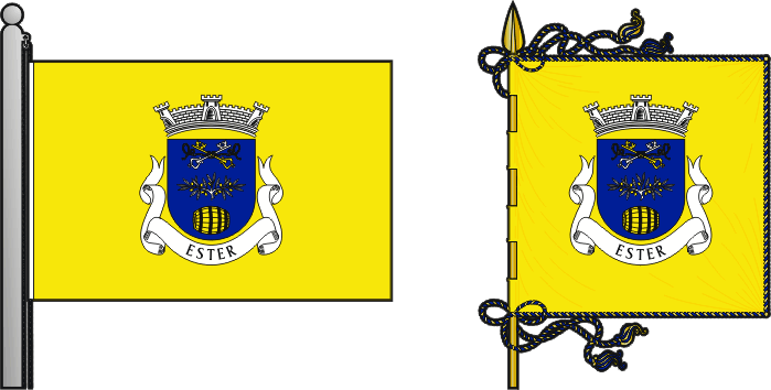 Bandeira e estandarte da antiga freguesia de Ester - Ester former civil parish, flag and banner