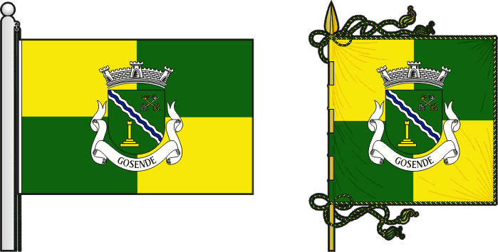 Bandeira e estandarte da freguesia de Gosende - Gosende civil parish, flag and banner