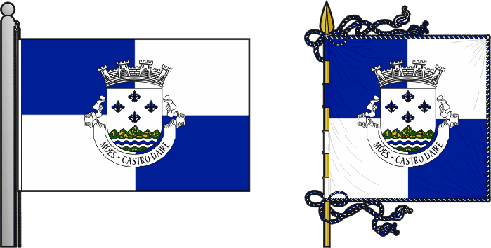 Bandeira e estandarte da freguesia de Mões - Mões civil parish, flag and banner