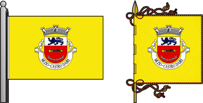Bandeira e estandarte da antiga freguesia de Mezio - Mezio former civil parish, flag and banner Bandeira e estandarte da antiga freguesia de Mezio - Mezio former civil parish, flag and banner