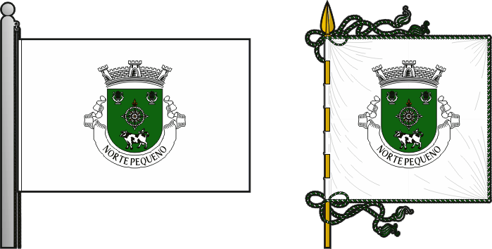 Bandeira e estandarte da freguesia de Norte Pequeno - Norte Pequeno civil parish, flag and banner
