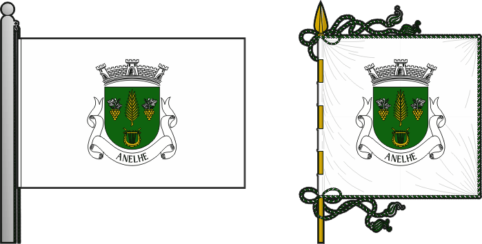 Bandeira e estandarte da freguesia de Anelhe - Anelhe civil parish, flag and banner