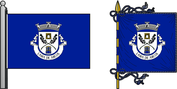 Bandeira e estandarte da freguesia de Lama de Arcos - Lama de Arcos civil parish, flag and banner