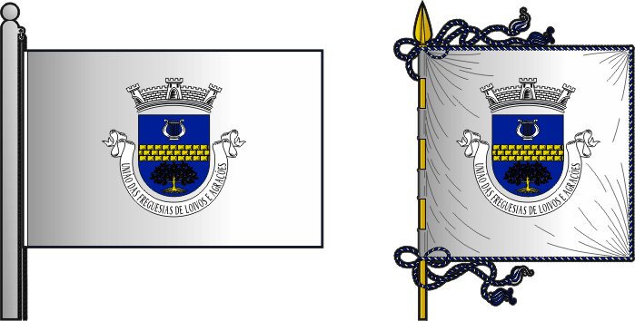 Bandeira e estandarte da União das freguesias de Loivos e Póvoa de Agrações - Loivos and Póvoa de Agrações civil parishes union flag and banner Bandeira e estandarte da União das freguesias de Loivos e Póvoa de Agrações - Loivos and Póvoa de Agrações civil parishes union flag and banner