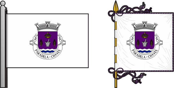 Bandeira e estandarte da freguesia de Paradela - Paradela civil parish, flag and banner