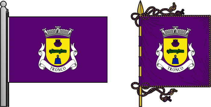 Bandeira e estandarte da freguesia de Tronco - Tronco civil parish, flag and banner
