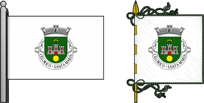 Bandeira e estandarte da antiga freguesia de Celorico (Santa Maria) - Celorico (Santa Maria) former civil parish, flag and banner