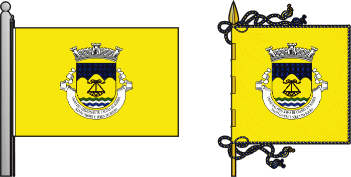 Bandeira e estandarte da União das freguesias de Caldas da Rainha – Santo Onofre e Serra do Bouro - Caldas da Rainha – Santo Onofre and Serra do Bouro civil parishes union flag and banner