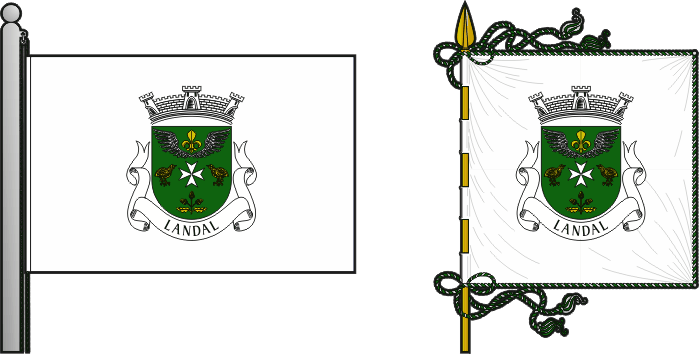 Bandeira e estandarte da freguesia de Landal - Landal civil parish, flag and banner