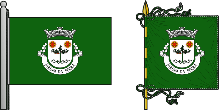 Bandeira e estandarte da freguesia de Jardim da Serra - Jardim da Serra civil parish, flag and banner