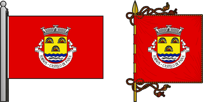 Bandeira e estandarte da Freguesia de Fornos - Fornos civil parish, flag and banner