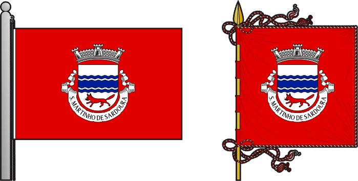 Bandeira e estandarte da freguesia de São Martinho de Sardoura - São Martinho de Sardoura civil parish, flag and banner