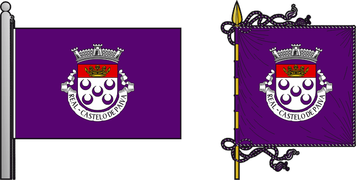 Bandeira e estandarte da freguesia de Real - Real civil parish, flag and banner
