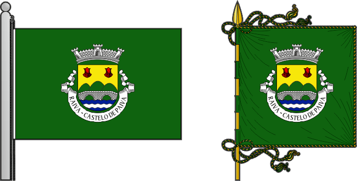 Bandeira e estandarte da antiga freguesia de Raiva - Raiva former civil parish, flag and banner