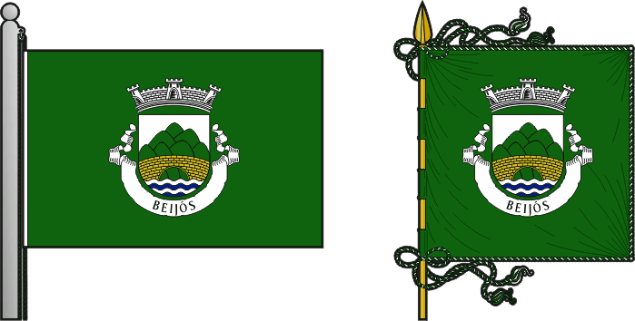 Bandeira e estandarte da freguesia de Beijós - Beijós civil parish, flag and banner