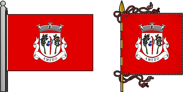 Bandeira e estandarte da antiga freguesia de Amedo - Amedo former civil parish, flag and banner