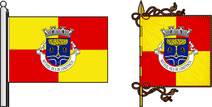 Bandeira e estandarte do Município de Constância - Constância municipal flag and banner Bandeira e estandarte do Município de Constância - Constância municipal flag and banner