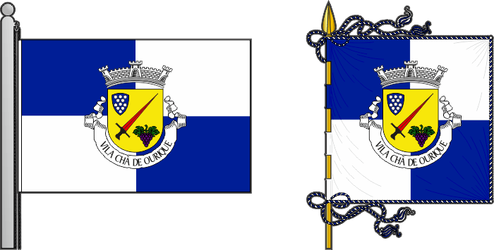 Bandeira e estandarte da freguesia de Vila Chã de Ourique - Vila Chã de Ourique civil parish, flag and banner