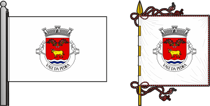 Bandeira e estandarte da freguesia de Vale da Pedra - Vale da Pedra civil parish, flag and banner
