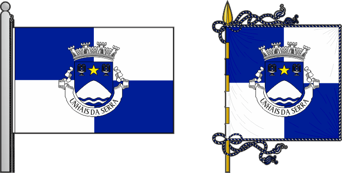 Bandeira e estandarte da freguesia de Unhais da Serra - Unhais da Serra civil parish, flag and banner