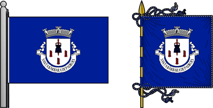Bandeira e estandarte da freguesia de Santa Bárbara de Padrões - Santa Bárbara de Padrões civil parish, flag and banner