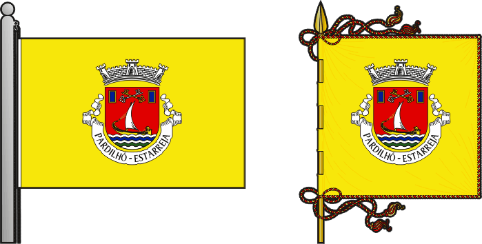 Bandeira e estandarte da freguesia de Pardilhó - Pardilhó civil parish, flag and banner Bandeira e estandarte da freguesia de Pardilhó - Pardilhó civil parish, flag and banner