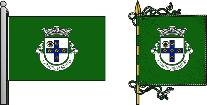 Bandeira e estandarte da antiga freguesia de São Sebastião da Giesteira - São Sebastião da Giesteira former civil parish, flag and banner