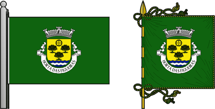 Bandeira e estandarte da antiga freguesia de Horta das Figueiras - Horta das Figueiras former civil parish, flag and banner