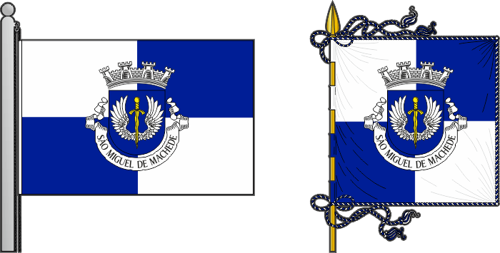 Bandeira e estandarte da Freguesia de São Miguel de Machede - São Miguel de Machede civil parish, flag and banner