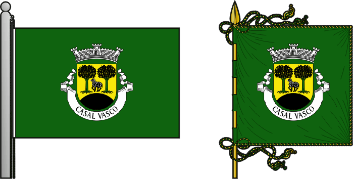 Bandeira e estandarte da freguesia de Casal Vasco - Casal Vasco civil parish, flag and banner Bandeira e estandarte da freguesia de Casal Vasco - Casal Vasco civil parish, flag and banner