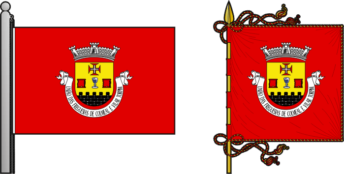 Bandeira e estandarte da União das freguesias de Colmeal e Vilar Torpim - Colmeal and Vilar Torpim civil parishes union flag and banner