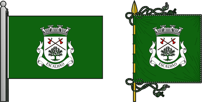 Bandeira e estandarte da freguesia de Escalhão - Escalhão civil parish, flag and banner