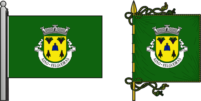 Bandeira e estandarte da freguesia de Aião - Aião civil parish, flag and banner